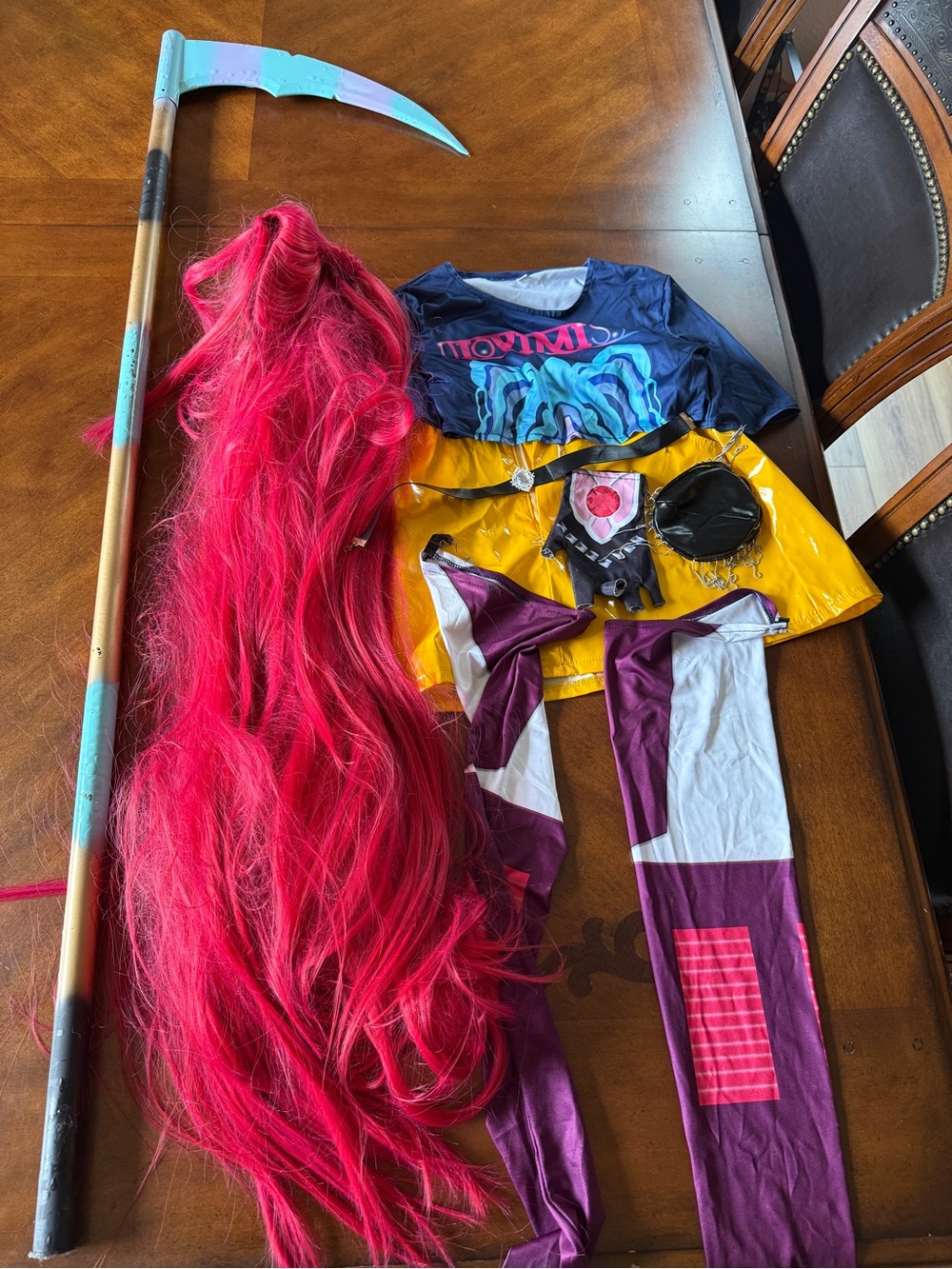 K-pop demon hunters Mira-Girls Pink Long Wig & Cosplay Outfit Set - Kids Costume